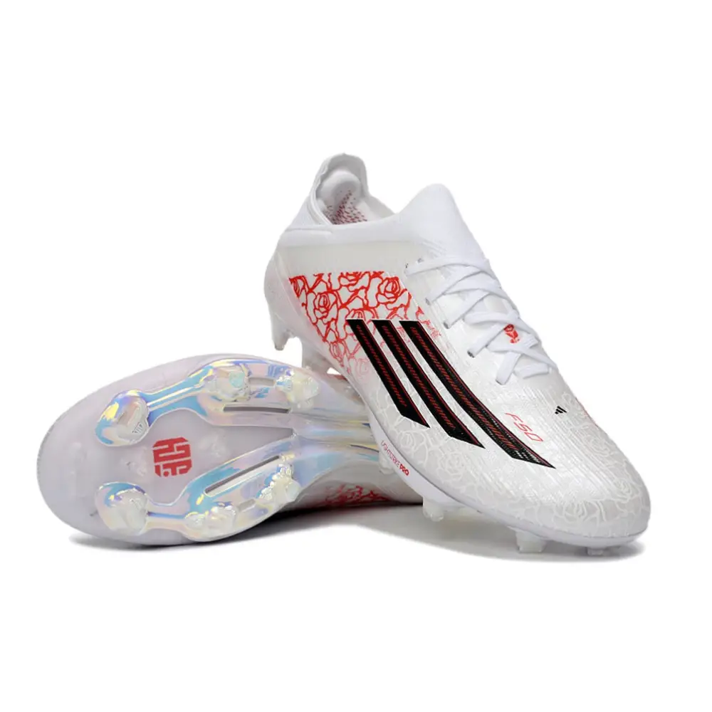 Adidas F50 White and Red Cleats