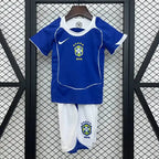 Kids' Brazil Away Retro Kit 2004/2005