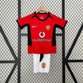 Manchester United Retro Heim-Kinder-Trikot-Set 2002/2003