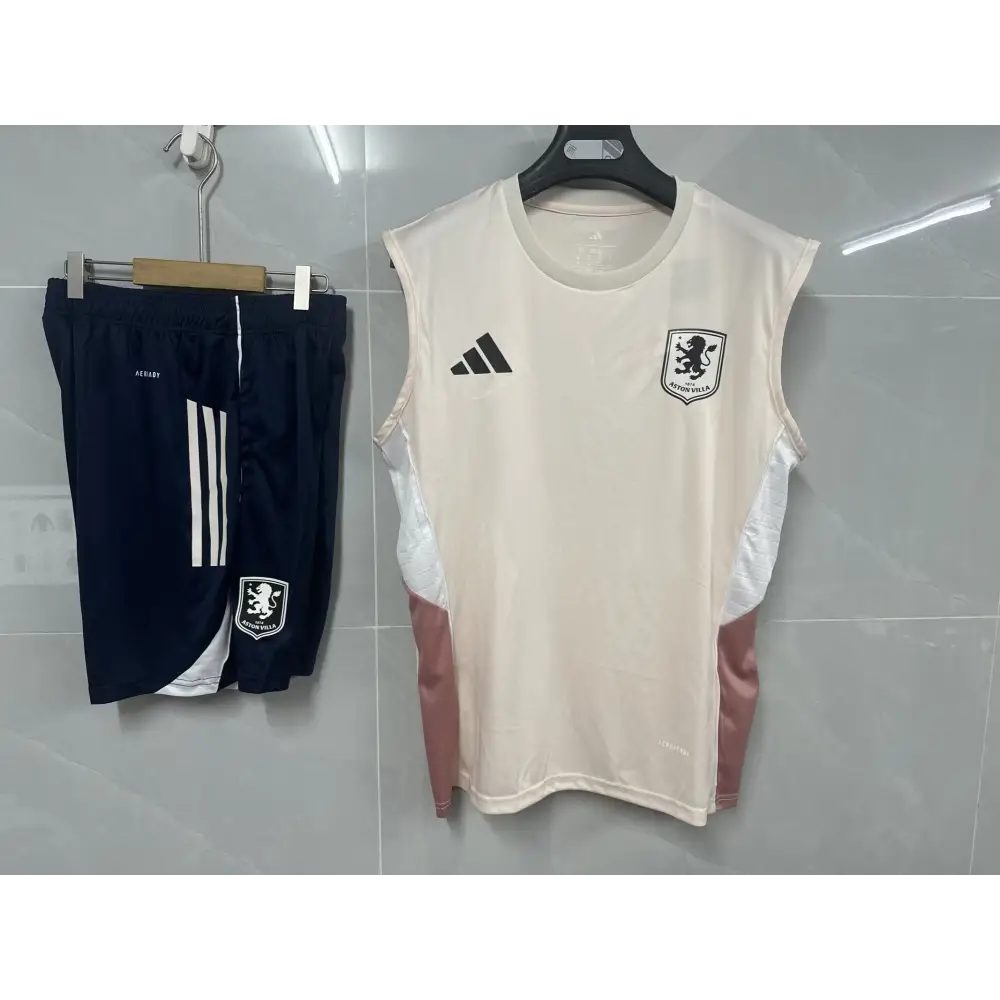 Aston Villa Trainingsausrüstung Beige & Schwarz 2025/2026