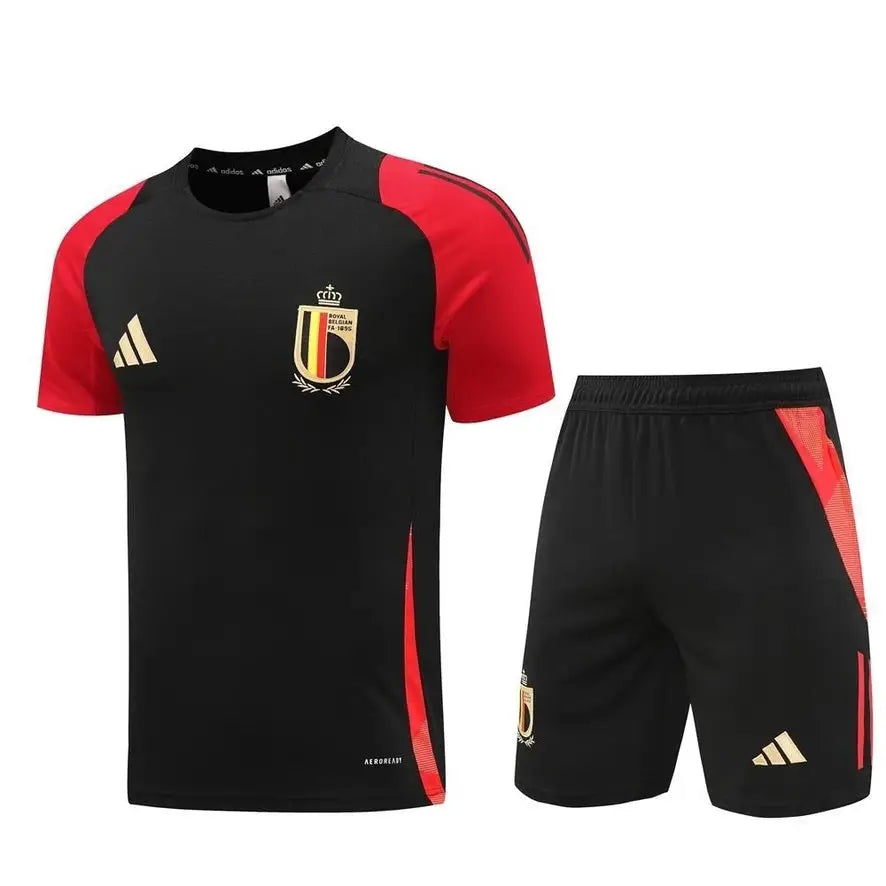 Trainingsset Belgien schwarz 2025/2026 Kurzarm