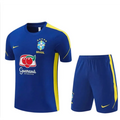 Kit Entraînement Brésil Coupe du monde 2026 Manches courtes Bleu cobalt Passe D