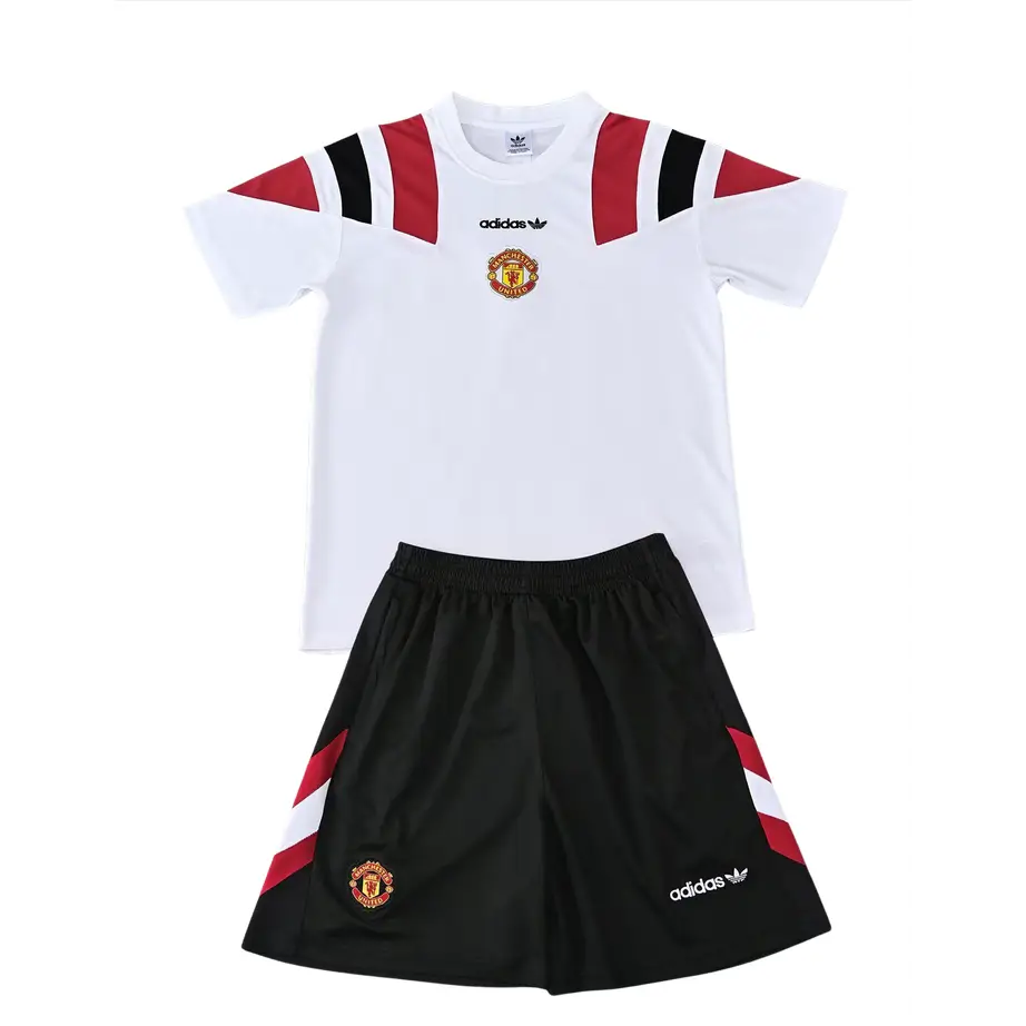 Kit Entraînement Manchester United 2026/2027 Retro Manches courtes Blanc Passe D