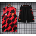 Trainingsanzug Manchester United Schwarz-Rot Gestreift 2025/2026