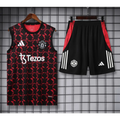 Kit Entraînement Manchester United Noir & Rouge Tâché 2025/2026