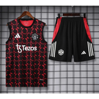 Kit Entraînement Manchester United Noir & Rouge Tâché 2025/2026