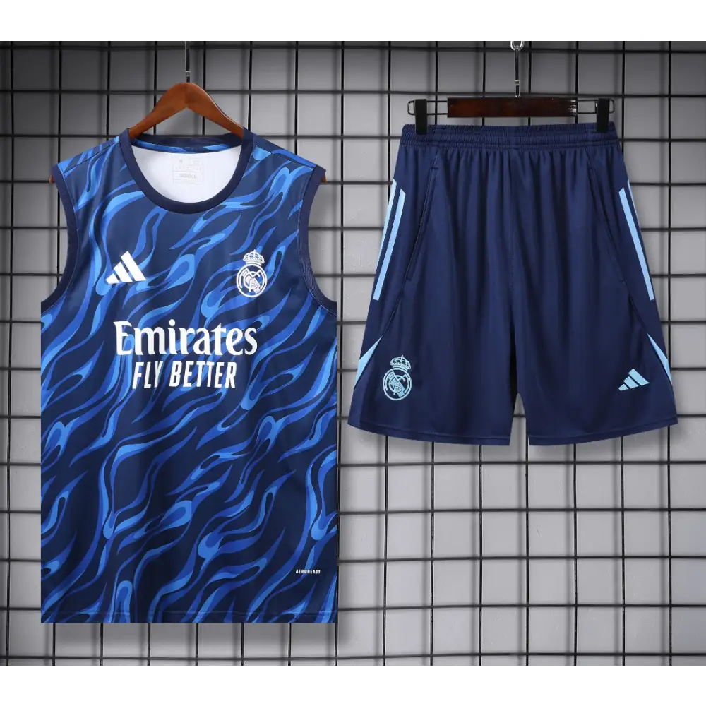 Real Madrid Trainingsanzug Blau Gestreift 2025/2026