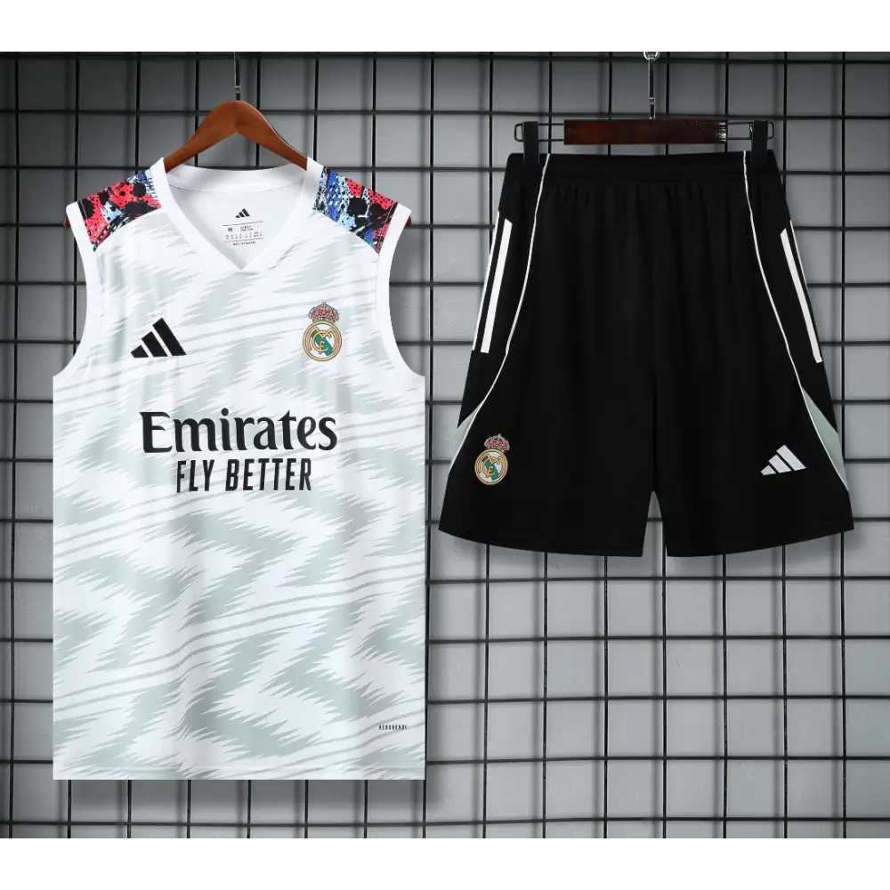Trainingsanzug Real Madrid Schwarz & Weiß gestreift 2025/2026