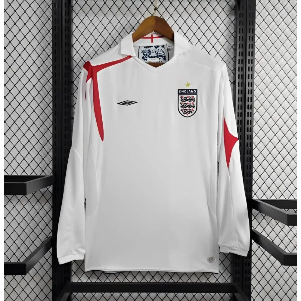 Maillot Angleterre Domicile Retro 2006 Manches longues Passe D