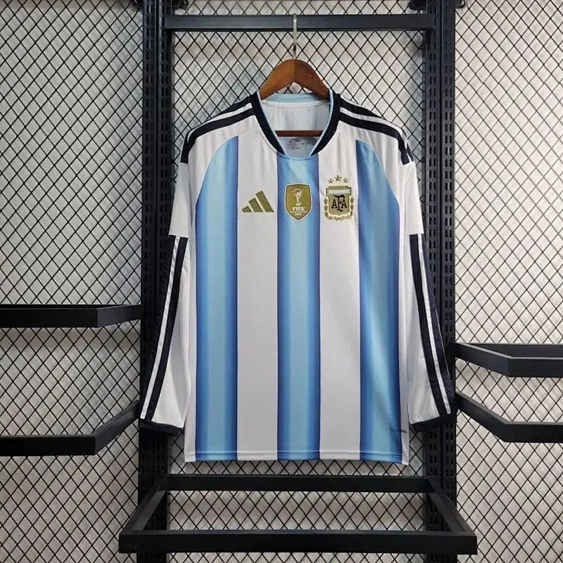 Argentinien Heimtrikot WM 2026 Weltmeister-Patch Langarm