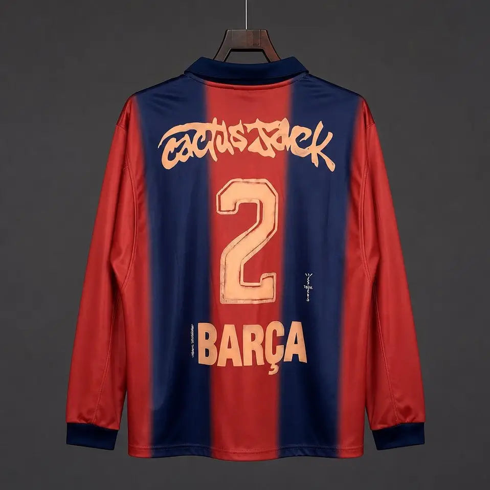 Maillot Barcelone Travis Scott Retro Manches Longues Passe D