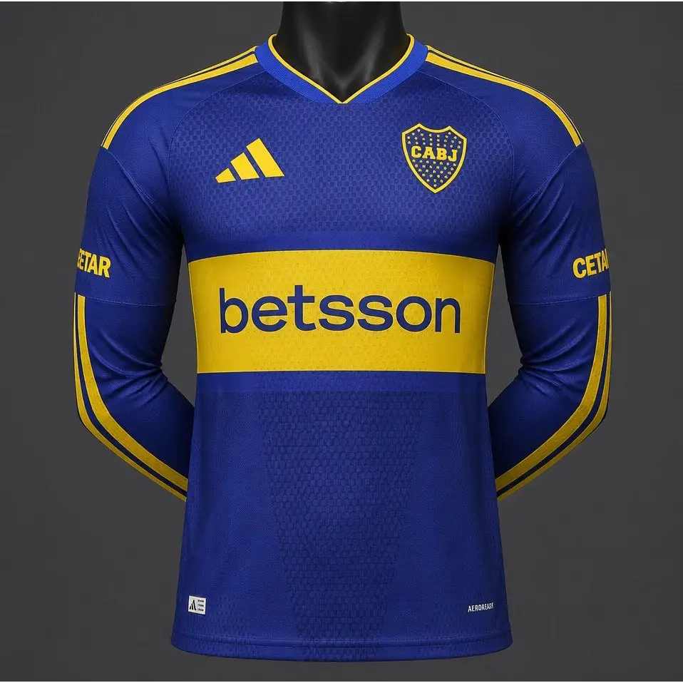 Maillot Boca Junior Domicile 2026/2027 Version joueur Manches longues Passe D