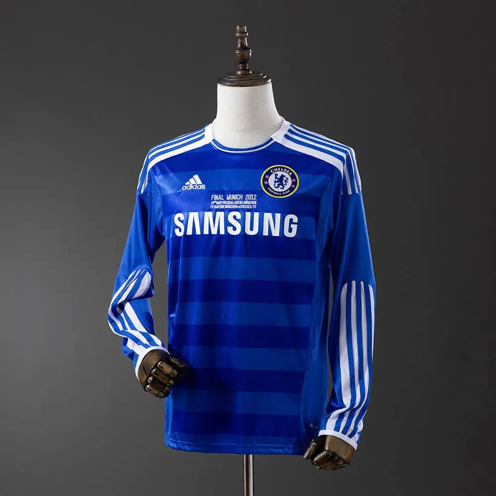 Maillot Chelsea Domicile Retro Ligue des Champions 2012 Manches longues Passe D