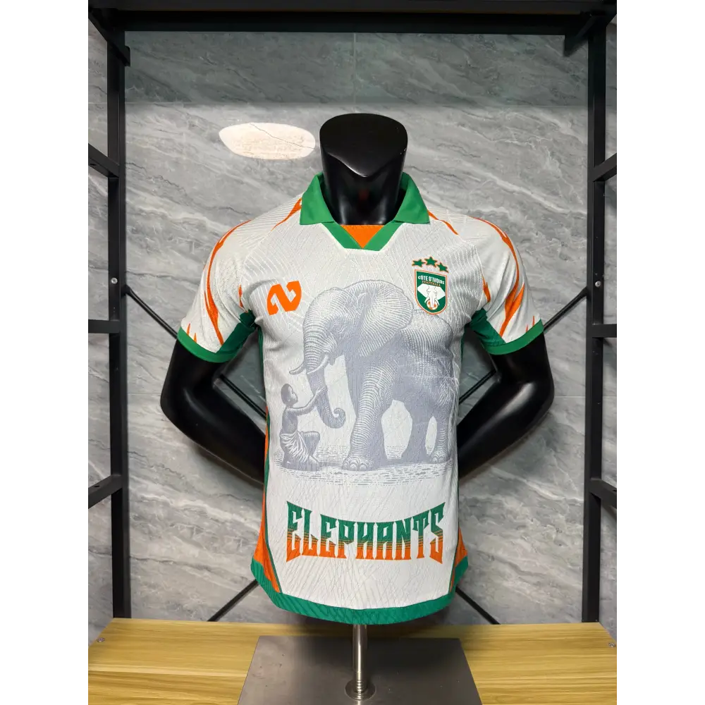Elfenbeinküste Konzept Trikot Weiß Elefant Spielerversion 2025/2026
