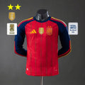 Maillot Espagne Domicile manches longues version joueur Coupe du Monde 2026 2 étoiles Passe D