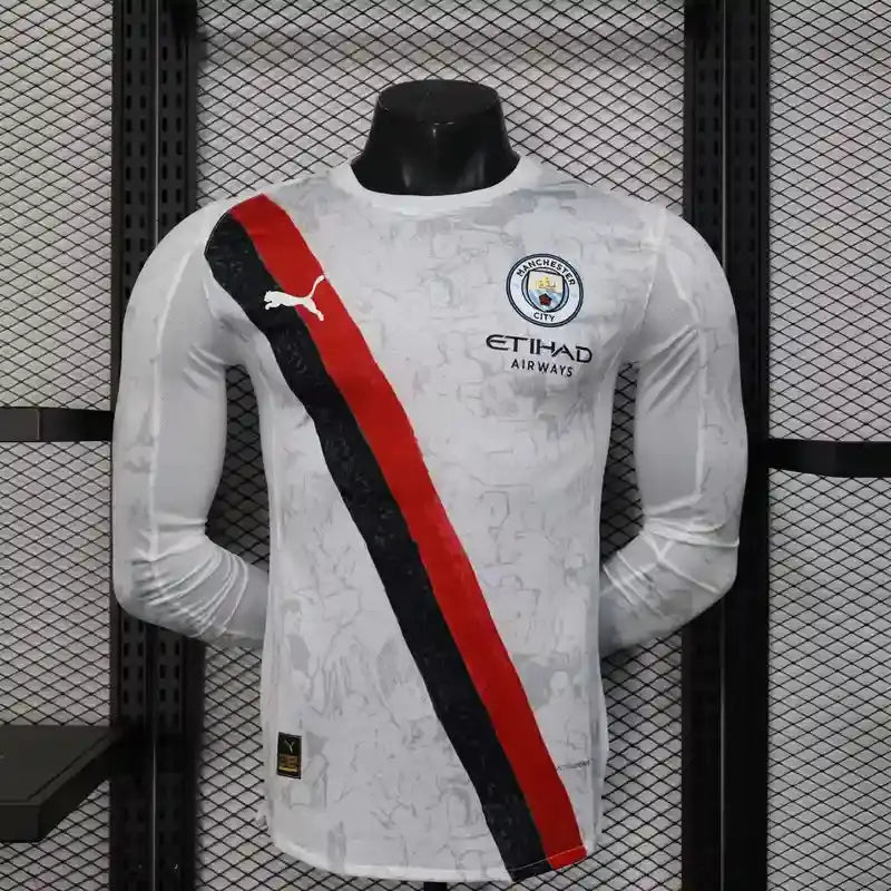 Manchester City Auswärts Langarm-Spielerversion 2025/2026