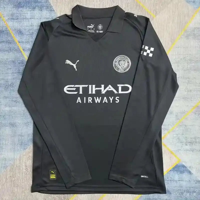 Manchester City Langarm-Auswärtstrikot Schwarz 2025/2026