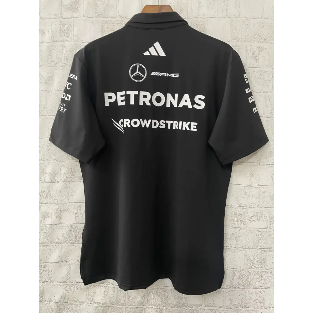 Mercedes F1 black polo shirt 2026