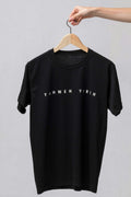 T-shirt noir en coton, uni