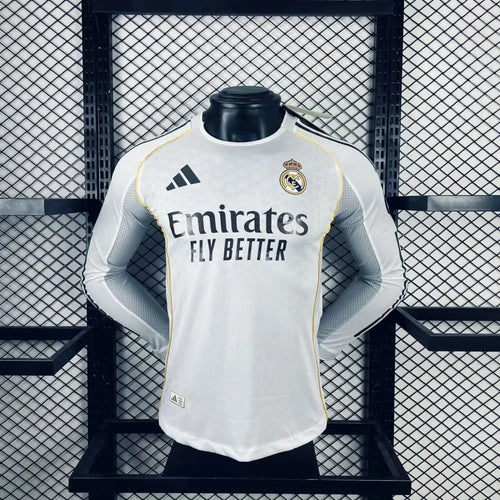 Real Madrid Domicile Version Joueur Manches Longues 2025/2026 Passe D