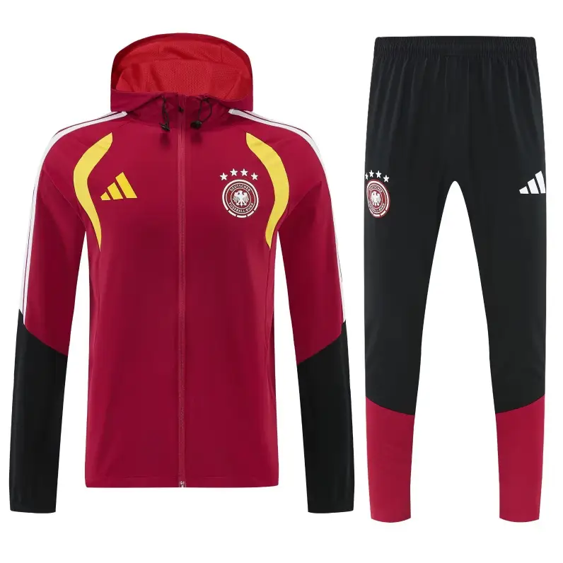 Germany 2026 Red Windbreaker Hoodie Tracksuit