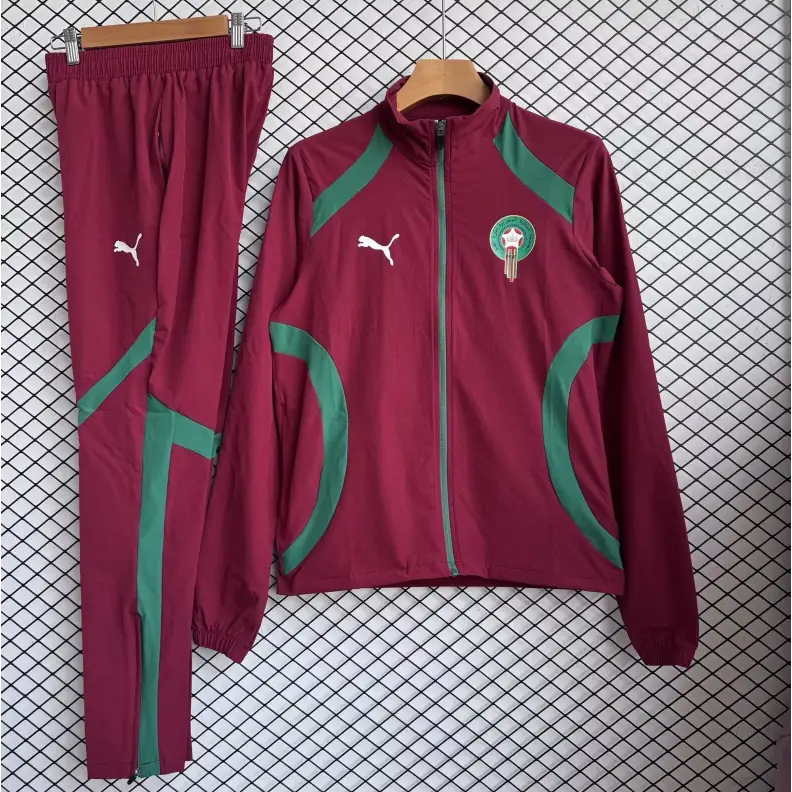 Morocco Red & Green Windbreaker Tracksuit 2026