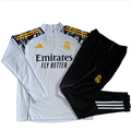 Real Madrid Kids' White and Orange Tracksuit 2026