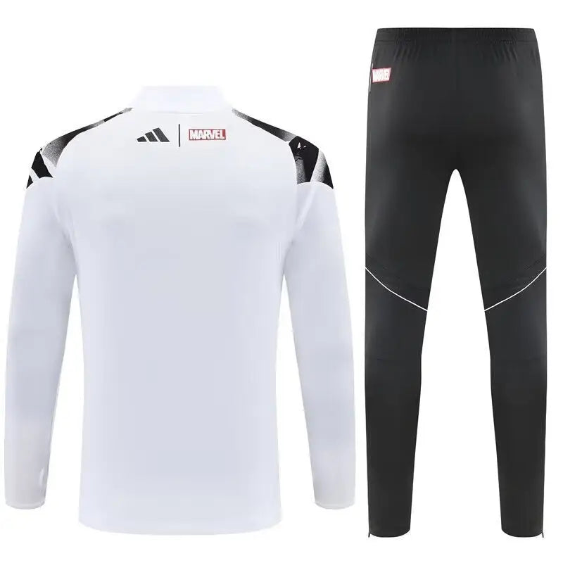 Real Madrid white tracksuit 2025/2026 pattern