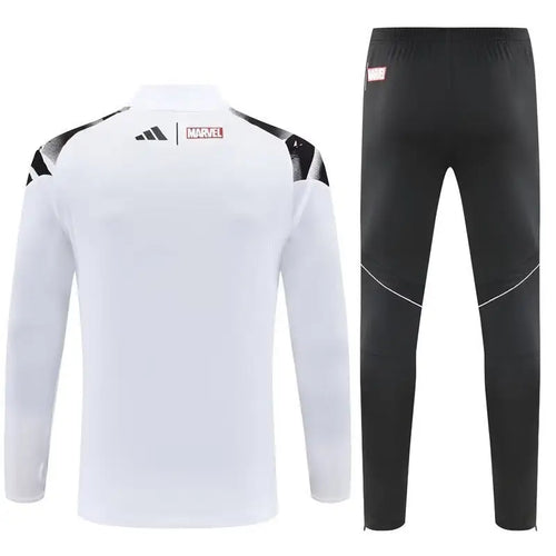 Real Madrid white tracksuit 2025/2026 pattern