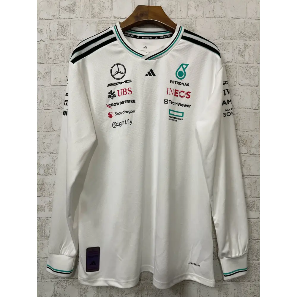 T-Shirt Mercedes weiß Langarm