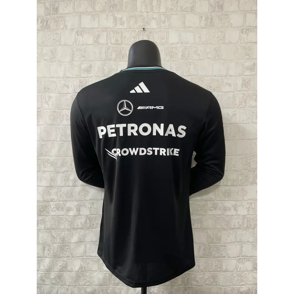 Black long-sleeved Mercedes T-shirt