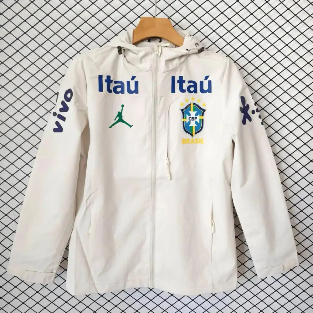 Veste A Capuche Coupe-Vent Brésil 2026/2027 Beige Passe D