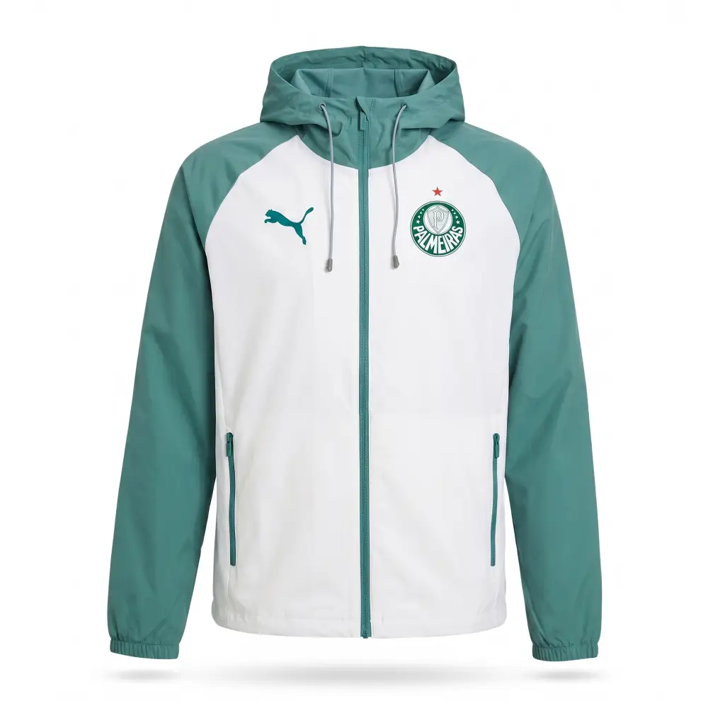 Palmeiras Windbreaker Kapuzenjacke Grün & Weiß 2026