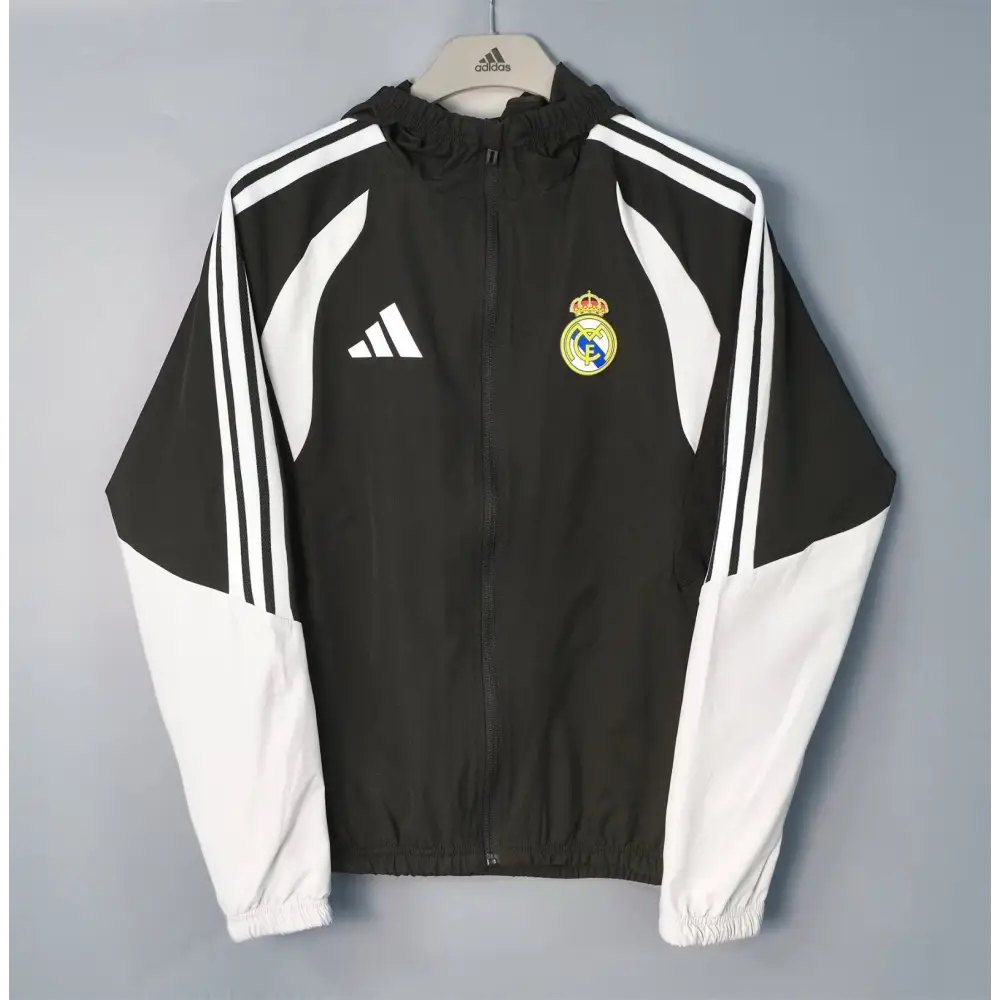 Veste A Capuche Coupe-Vent Real madrid 2026/2027 noir Passe D