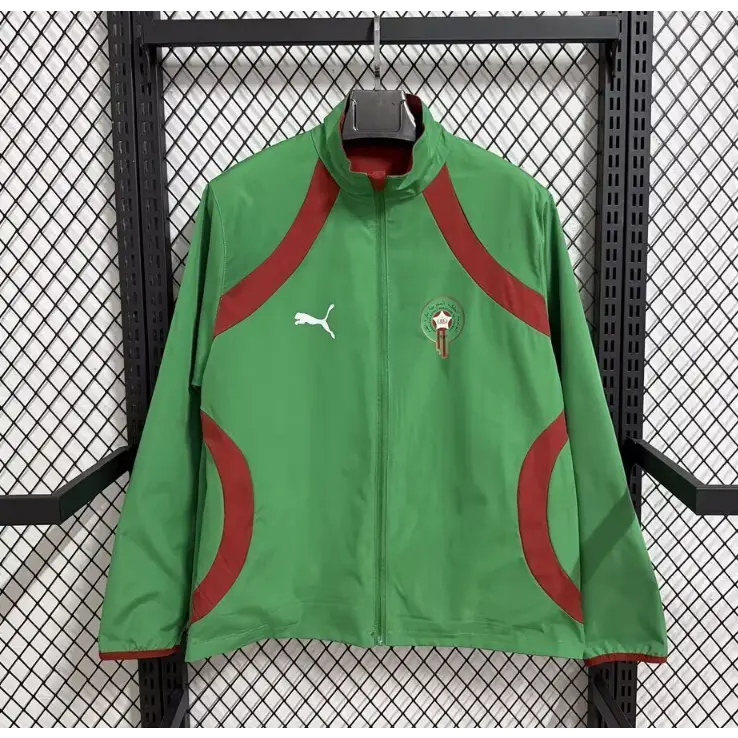 Morocco Reversible Windbreaker Jacket Red & Green 2026