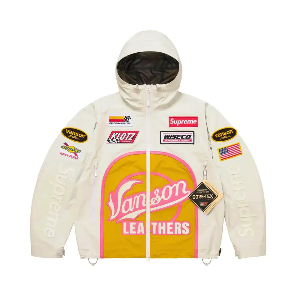 Veste extérieure Supreme Vanson Leathers en GORE-TEX Blanc Passe D