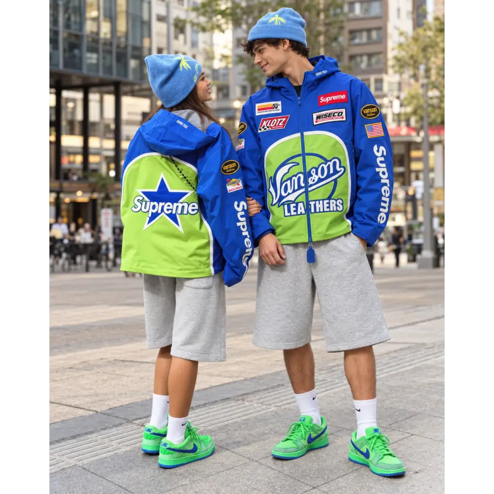 Veste extérieure Supreme Vanson Leathers en GORE-TEX Bleu Passe D
