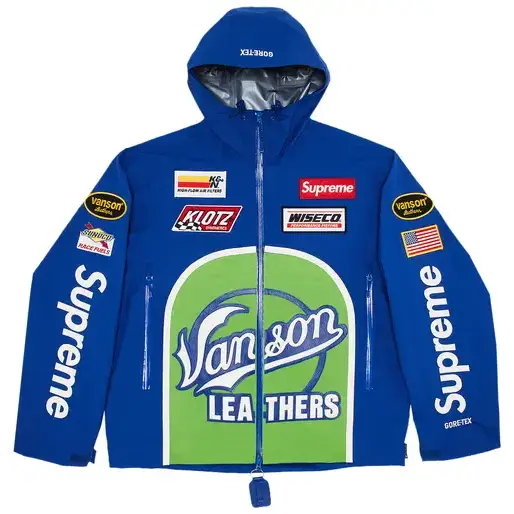Veste extérieure Supreme Vanson Leathers en GORE-TEX Bleu Passe D