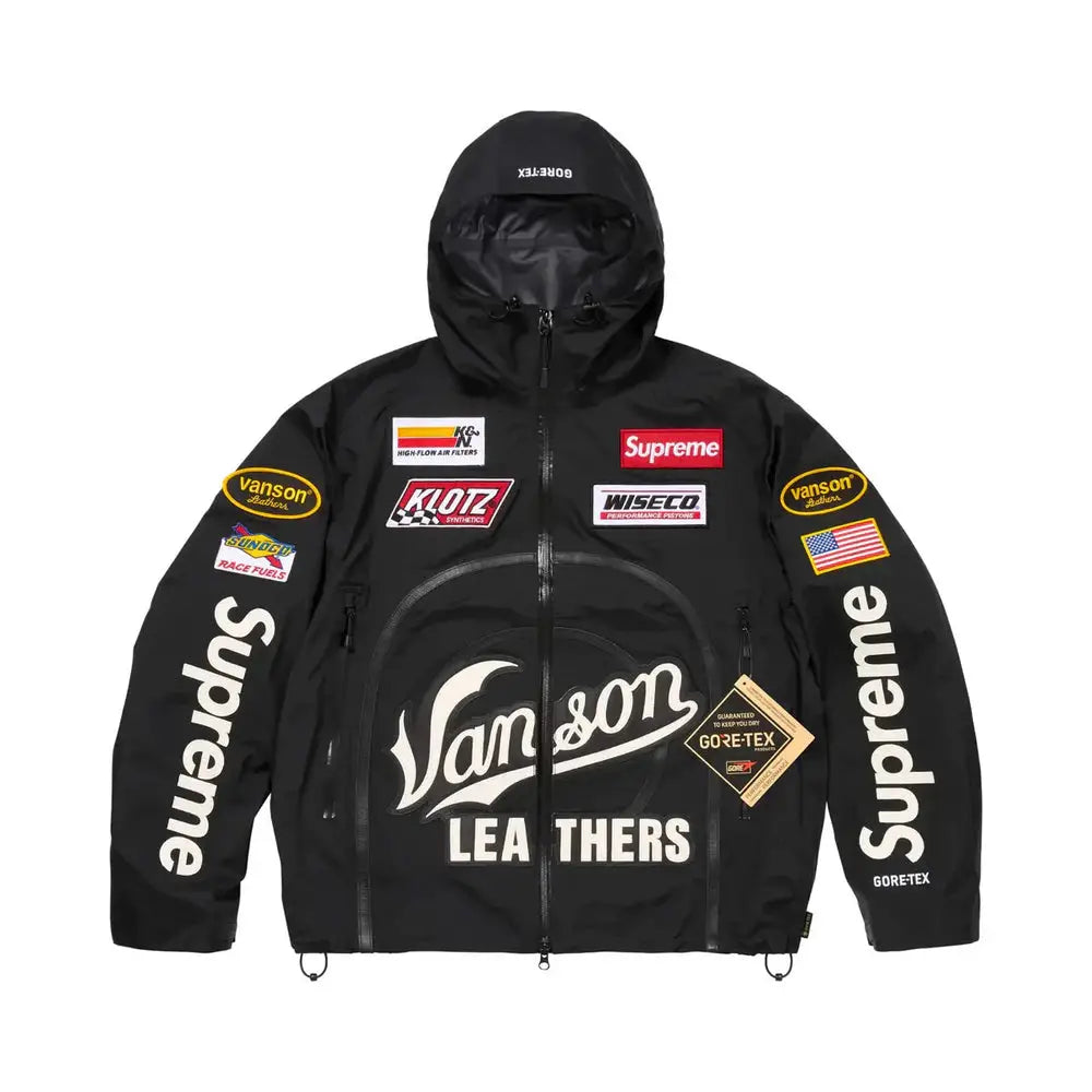 Veste extérieure Supreme Vanson Leathers en GORE-TEX noire Passe D